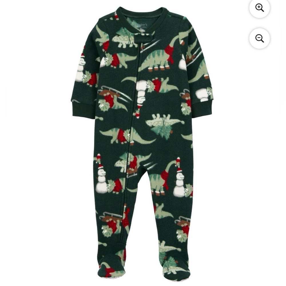 NWT Carter’s child of mine festive fleece footed sleeper zipper Pajamas